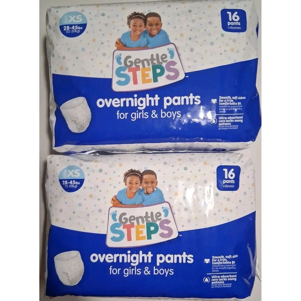 Gentle Steps Overnight Pants For Girls & Boys, XS (28-45 LBS) Lot Of 2, 16+16=32